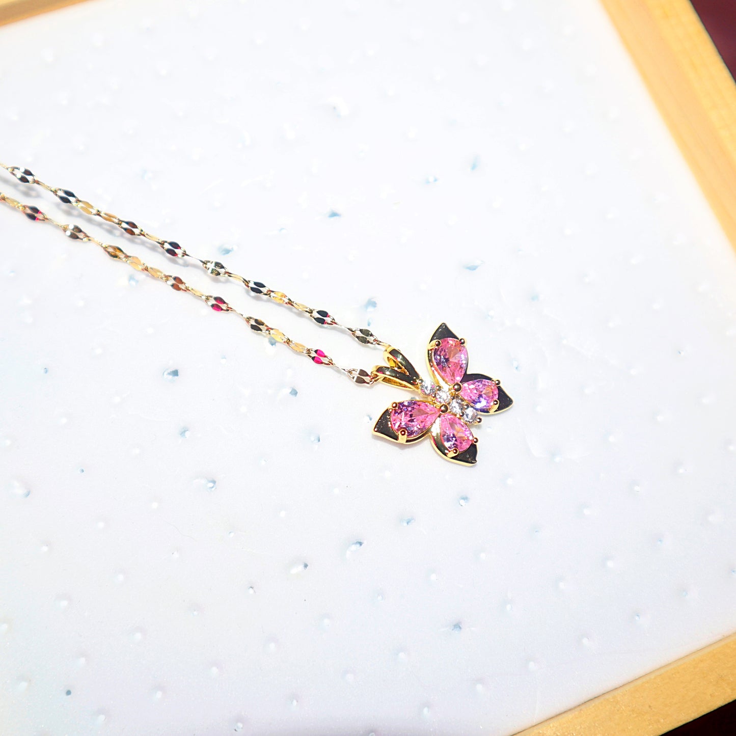 Pink Butterfly Necklace