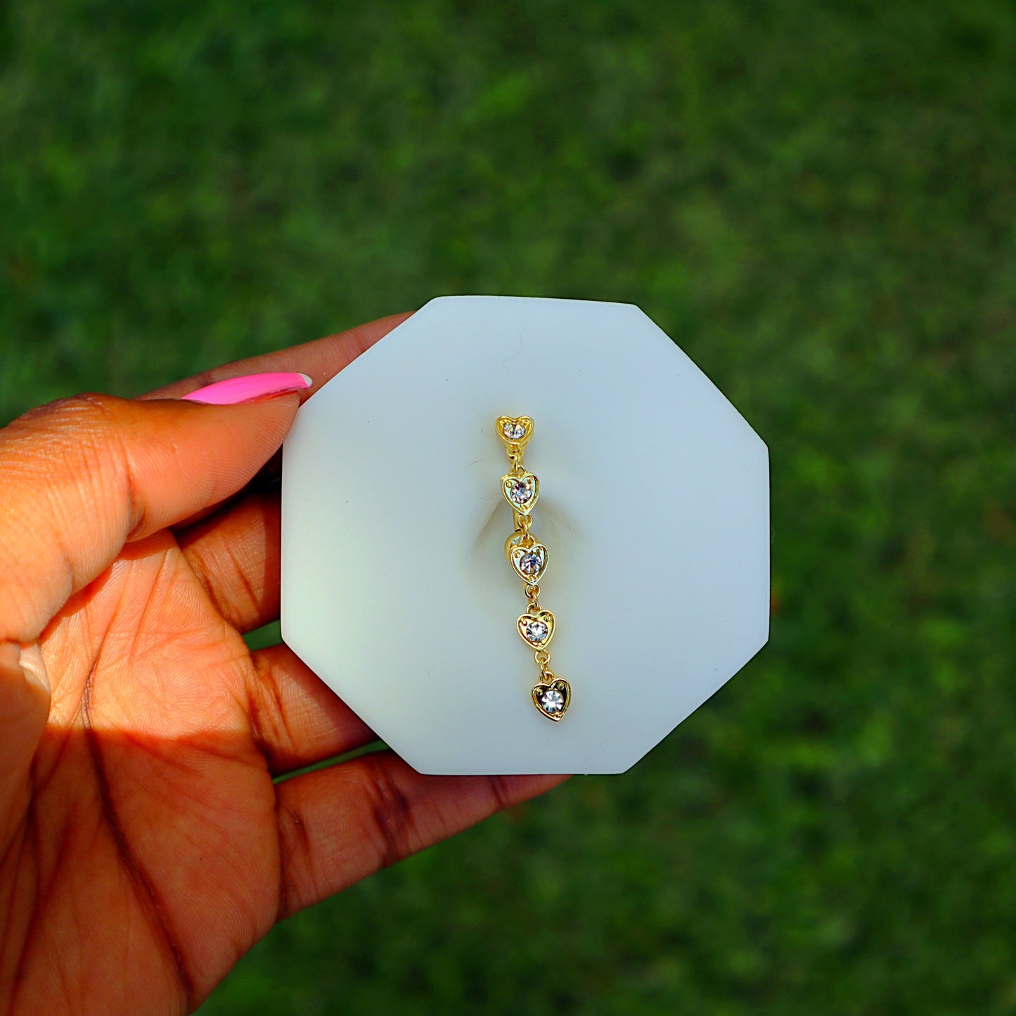 XL Dangle Heart Belly Ring