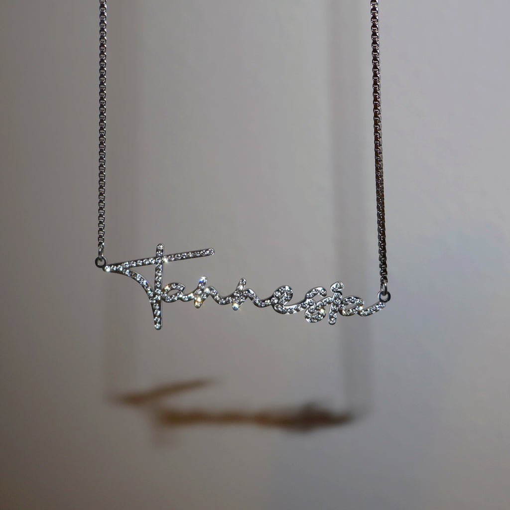 Diamond Nameplate Necklace