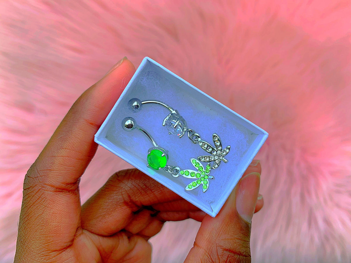 Pot Leaf Belly Ring (Wholesale)