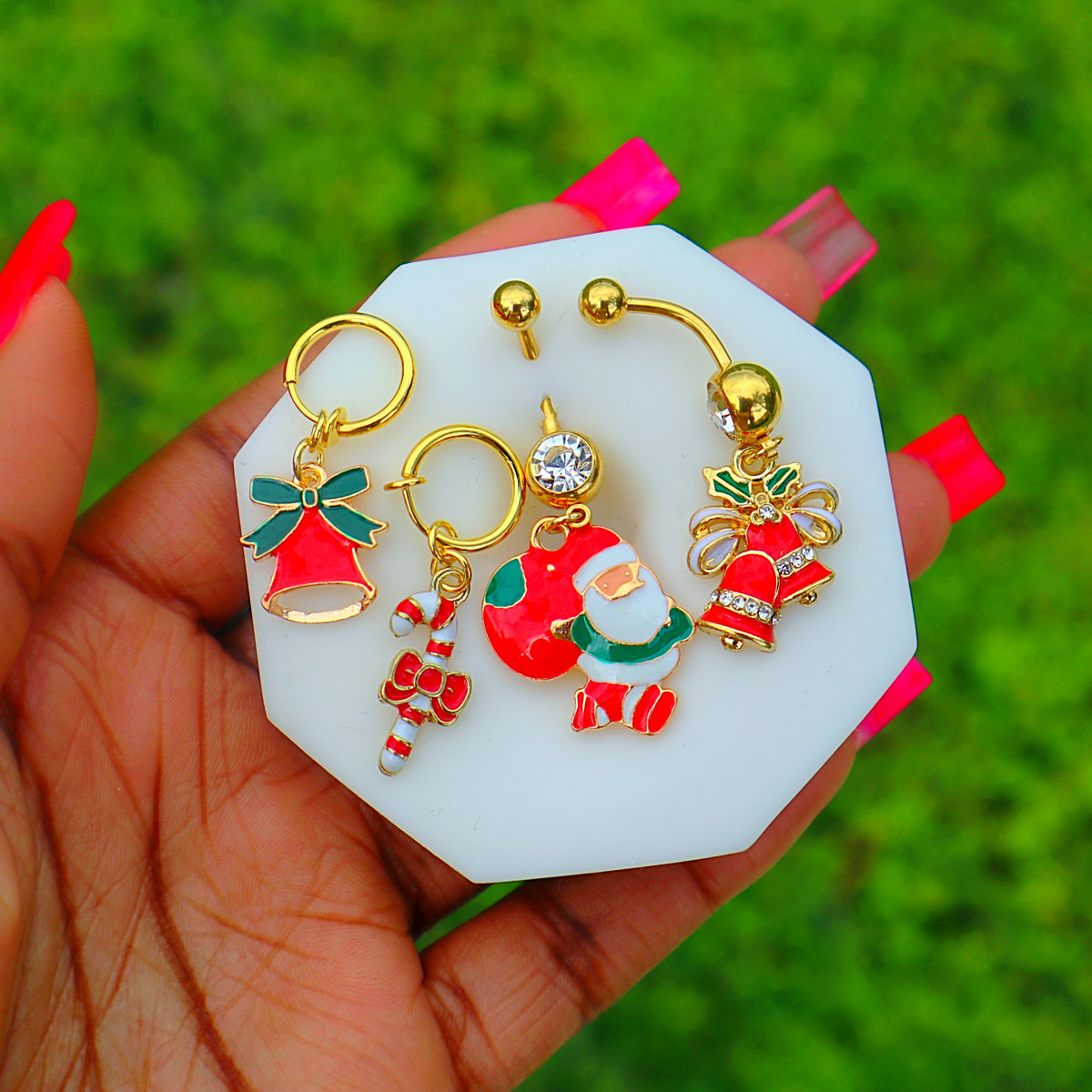 Christmas Belly Rings (Fake)